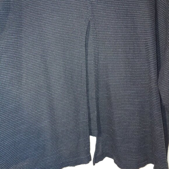 Free People Waffle Knit Split Back Oversized Thermal Top Size XS Black - Picture 7 of 7